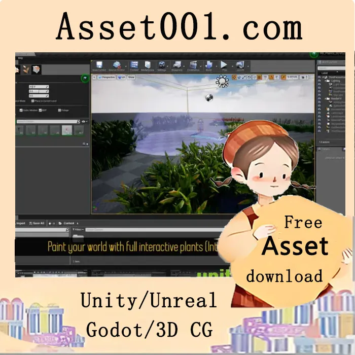 UE4 foliage工具集成物理交互植物及音效特效|Dynamic Interactive Foliage Plants 8 - Foliage tool and interactive sound v4.27+