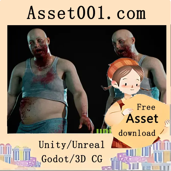 Epic骨架强化僵尸角色模型：支持动画重定向与高质量PBR贴图|Big Zombie v4.26+