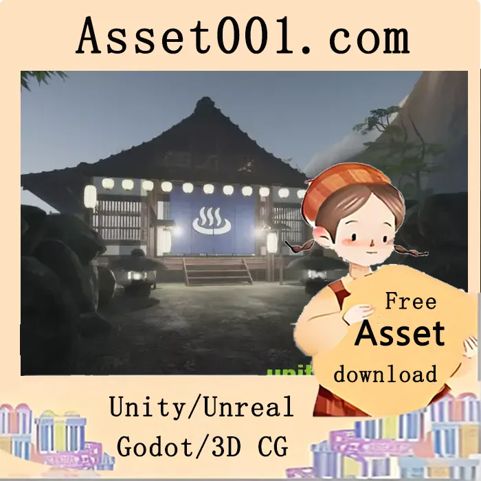 日本温泉浴场模块化资源包：含100+预制模型与PBR材质|Japanese Onsen v1.2