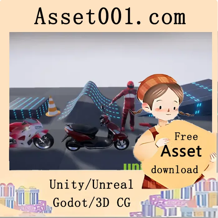 Unity引擎中实现的三款摩托车角色与动画系统详解|Motorcycles v4.10+