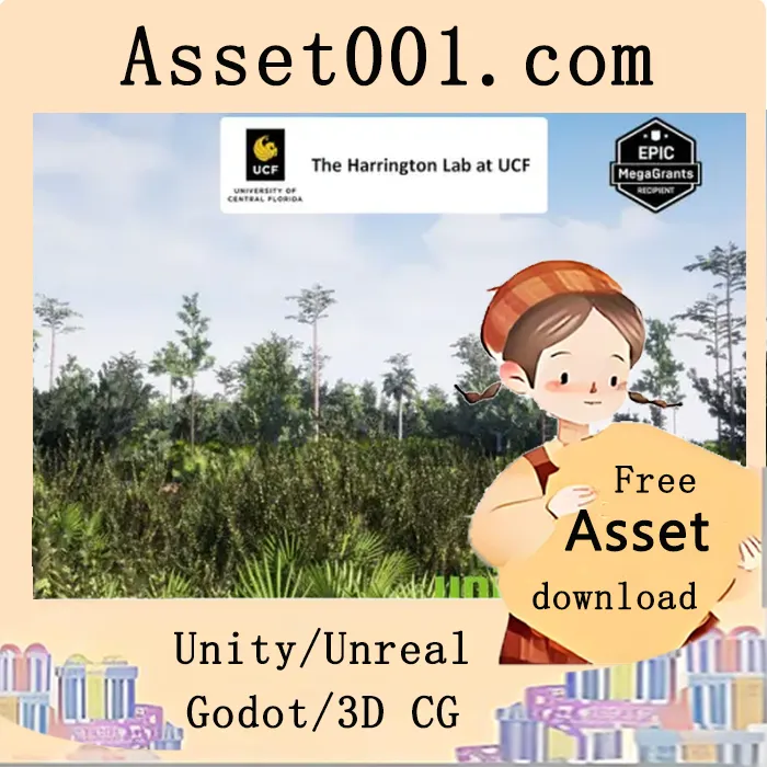 Unity植物资源包：基于真实生态数据的Mesic Flatwoods栖息地植被刷|Mesic Flatwoods Habitat Brush v5.3+