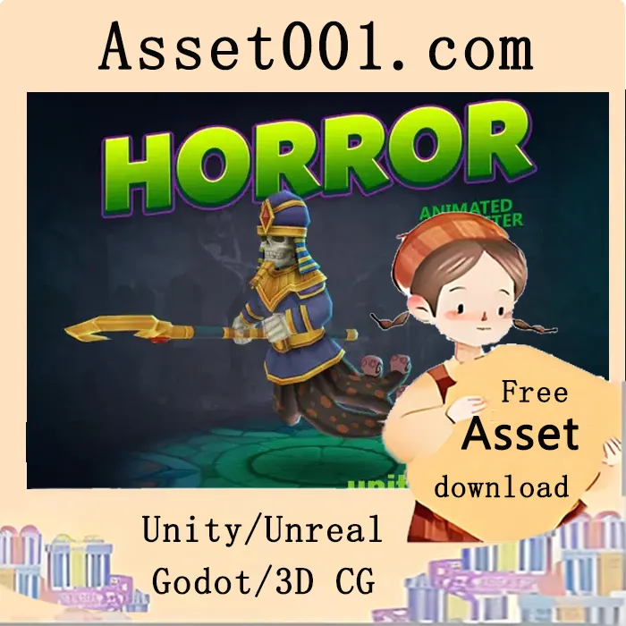 恐怖动画角色资源包：包含10种动画、512x512纹理及2504多边形模型|Horror animated character v1.0