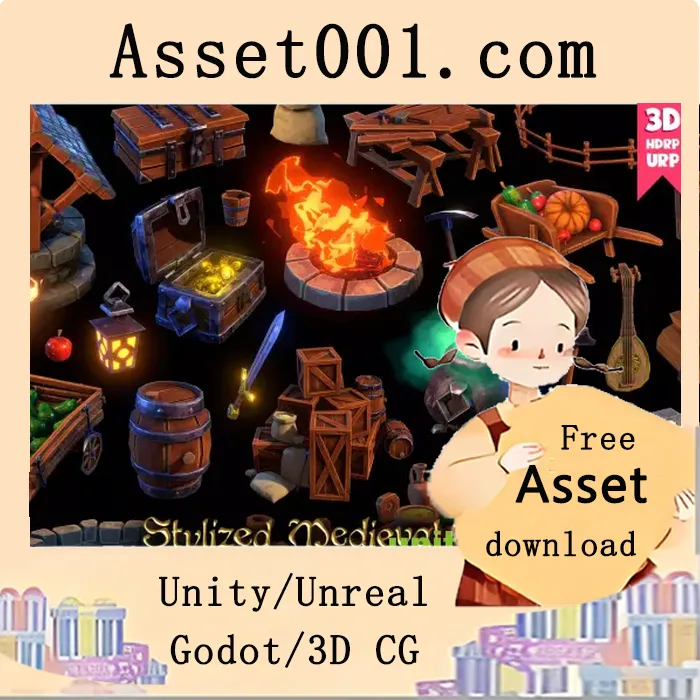高品质风格化中世纪道具包，适用于Unity 2018.4及以上版本|Stylized Medieval Props v1.0