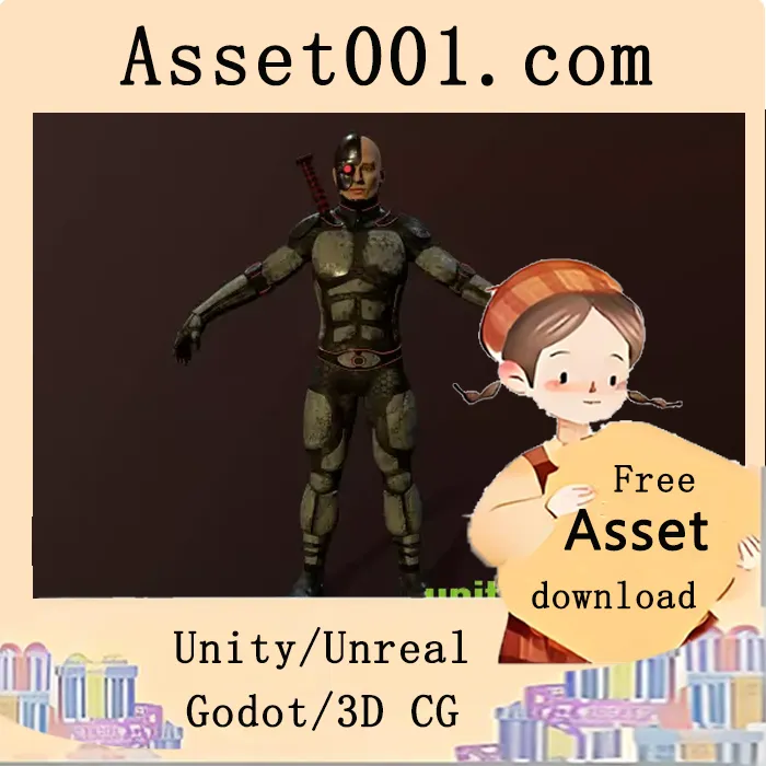 3D赛博武士角色模型：支持PBR材质与18种动画的高质量游戏角色|Cyber samurai v1.0