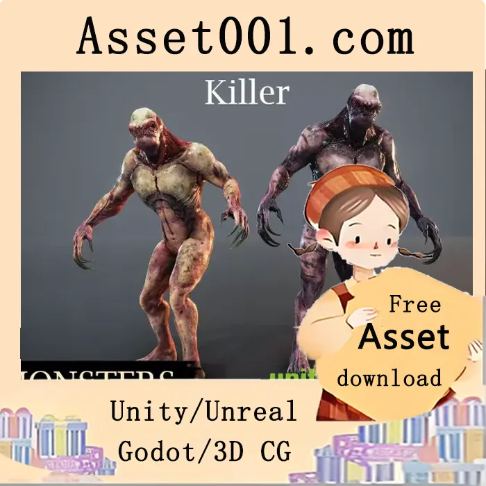 支持VR的高质量PBR怪物模型，跨平台优化，适用于多种游戏系列|Monsters - Killer v1.2