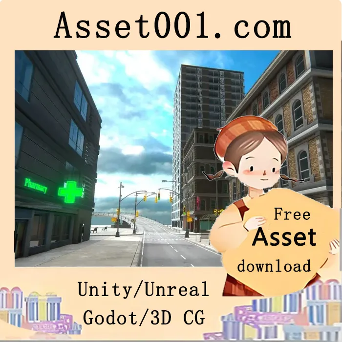 Unity模块化城市资产包：含桥梁、隧道、物理效果与多种建筑风格|Modular city with bridges tunnels and physics assets v1.0