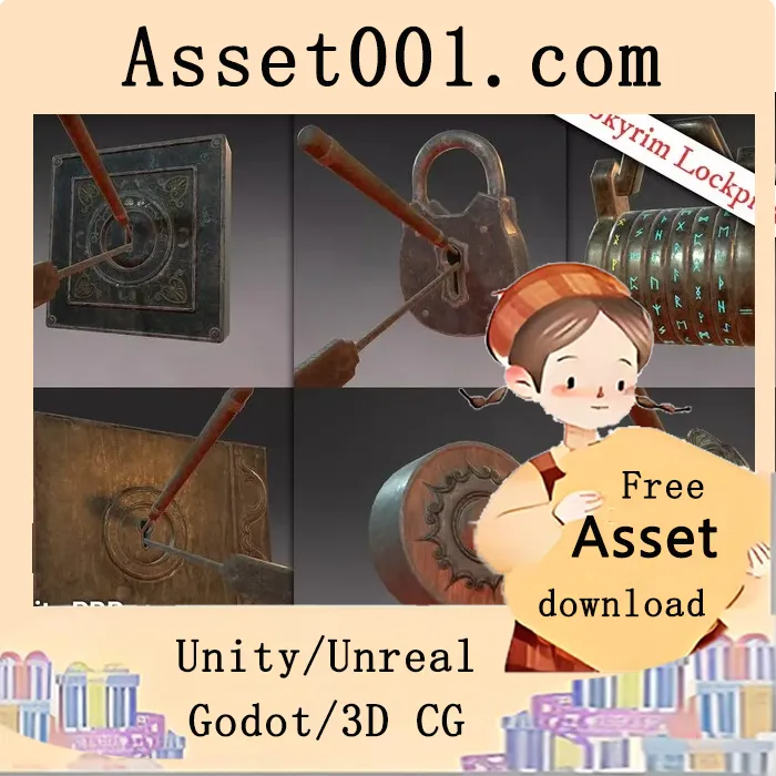 Unity游戏开发：仿《上古卷轴》风格的锁具系统插件|Lockpicking - Key locks Padlock and Cipher Button - Fantasy RPG Lock Picking v4.3.4