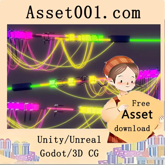 Unity资产包：Cyber Effects - Girders v1.1（粒子与网格构成的赛博格结构）|Cyber Effects - Girders v1.1