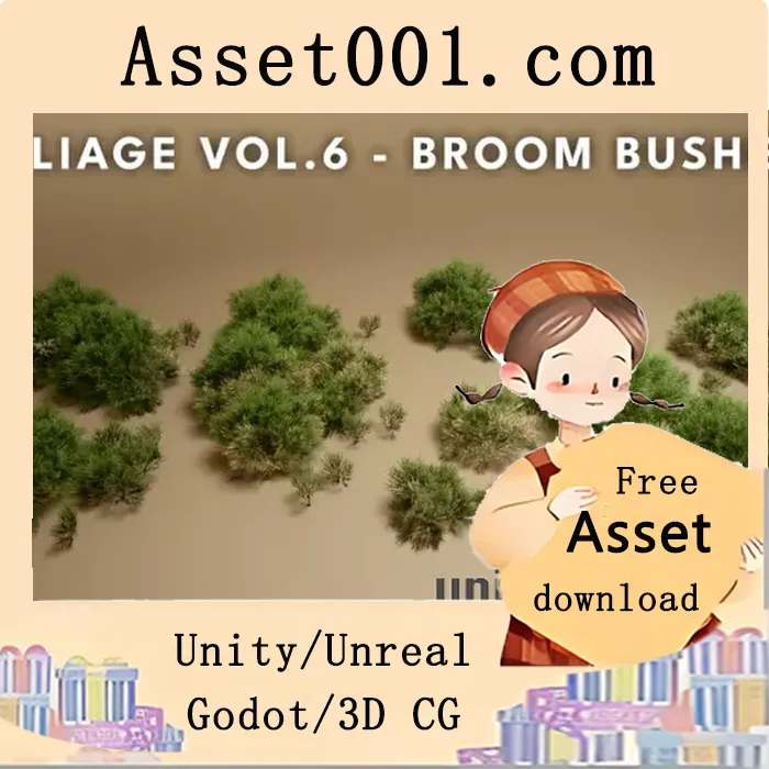 Unreal Engine 5 半自动灌木丛资产包：含纳米技术与低多边形模型|Foliage VOL.6 - Broom Bushes (Nanite and Low Poly) v5.1-5.4+