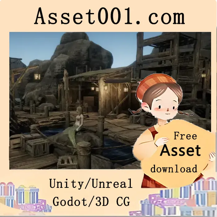 Unity seaside码头模块化预制件包：189个可编辑木结构与PBR材质|Seaside Docks v1.0