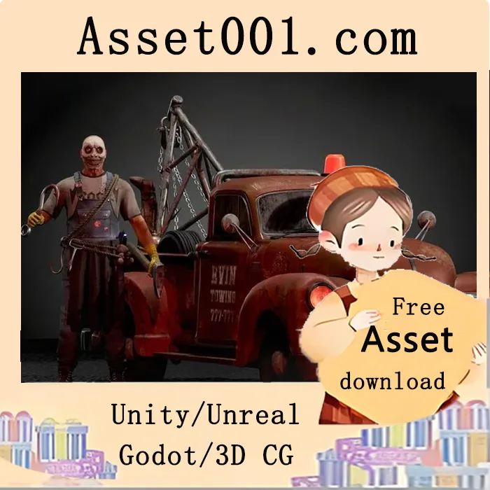 Unity/Unreal引擎适用的模块化角色模型：支持多种游戏类型，含6个演示动画和18个主要动画，支持皮肤与服装更换|Maniac Towing Modular 5in1 5.4+