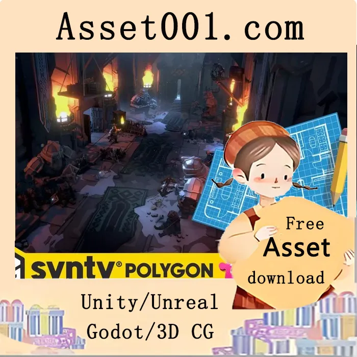 POLYGON系列游戏地图包：矮人地下城地图扩展包|POLYGON - Dwarven Dungeon Map by Synty v1.0.1