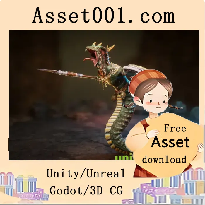 蛇战士动画模型技术详情（14种动画，90660三角面，支持Windows/Mac）|Snake warrior v5.3+