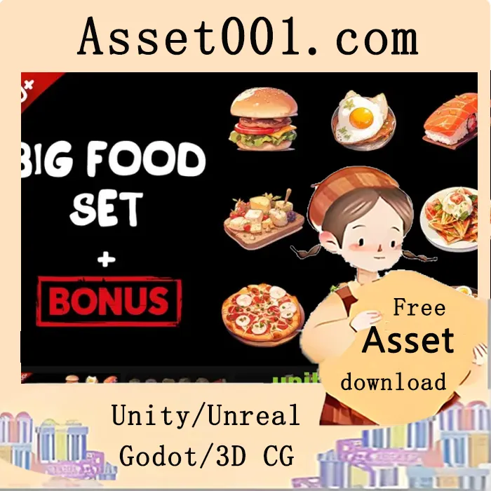 100个食物图标+15种饮料图标集合（含透明背景，适用于生存类游戏）|Big 2D Food Set + Bonus v5.0-5.4+