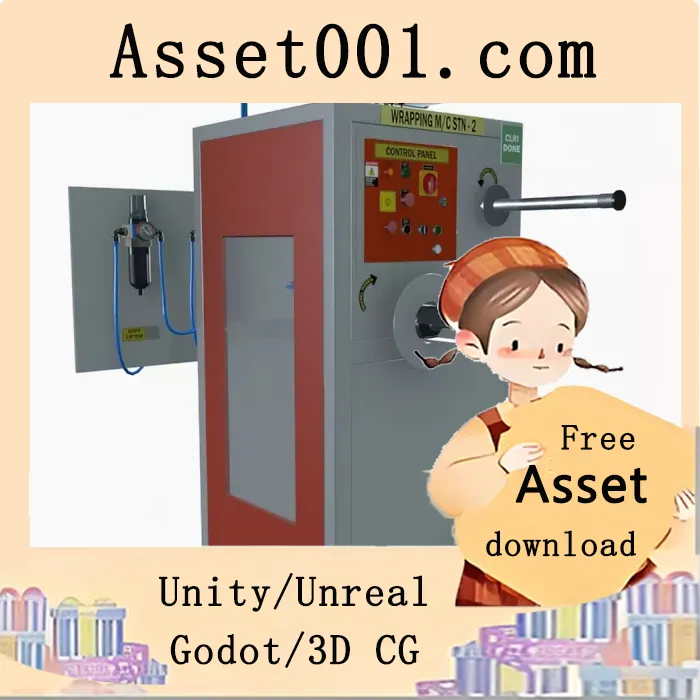 低多边形包装机模型：工业包装场景的高效与实感呈现|Wrapping machine low-poly