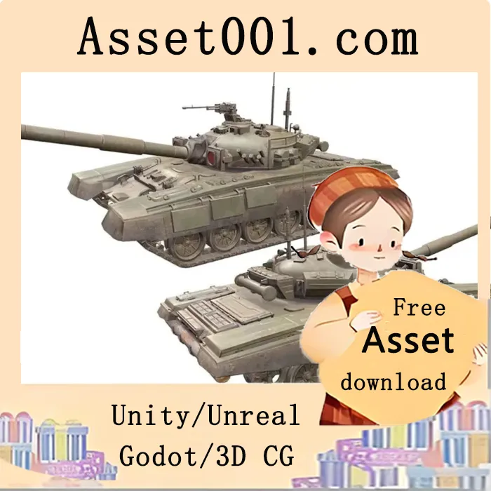 低多边形T-72主战坦克模型：军事题材游戏与模拟项目的理想选择|T-72 Main Battle Tank Low-poly