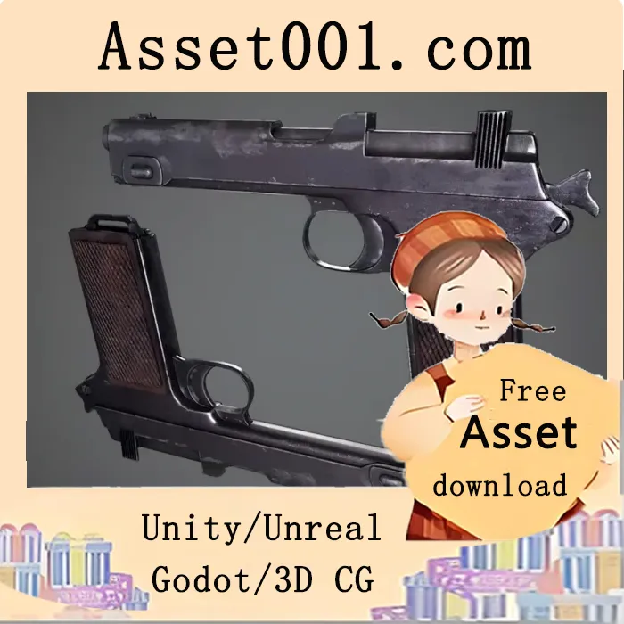 低多边形Steyr M1912/M1911军用枪械模型：精准还原历史细节|Steyr M1912 M1911 Steyr Hahn low-poly