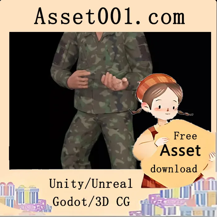 具备15种动画的士兵角色模型，适用于军事场景游戏与AR/VR项目|Soldier with the set of animations 15 pcs