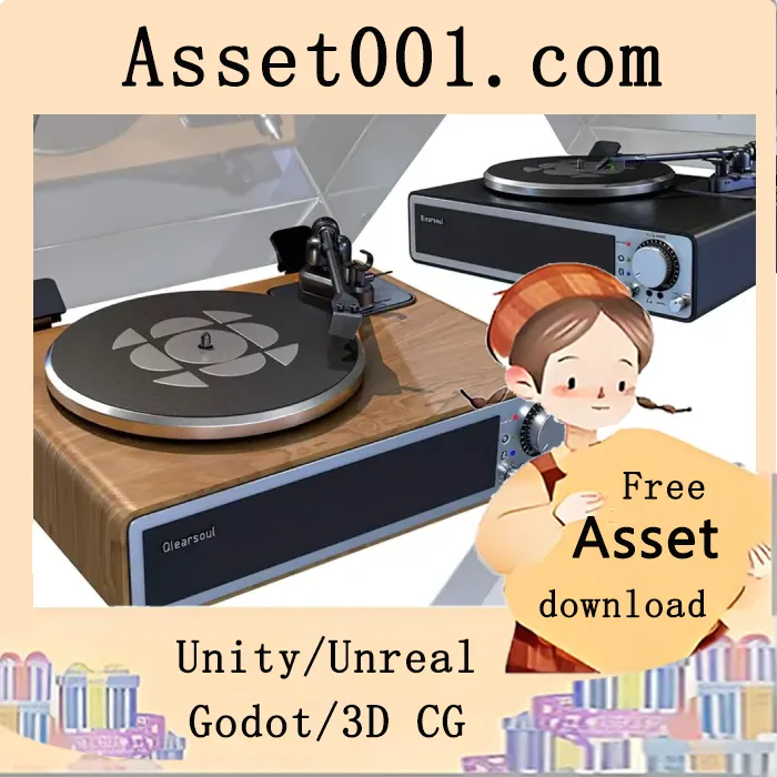 一款高细节、高真实感的现代留声机3D模型|Record Player