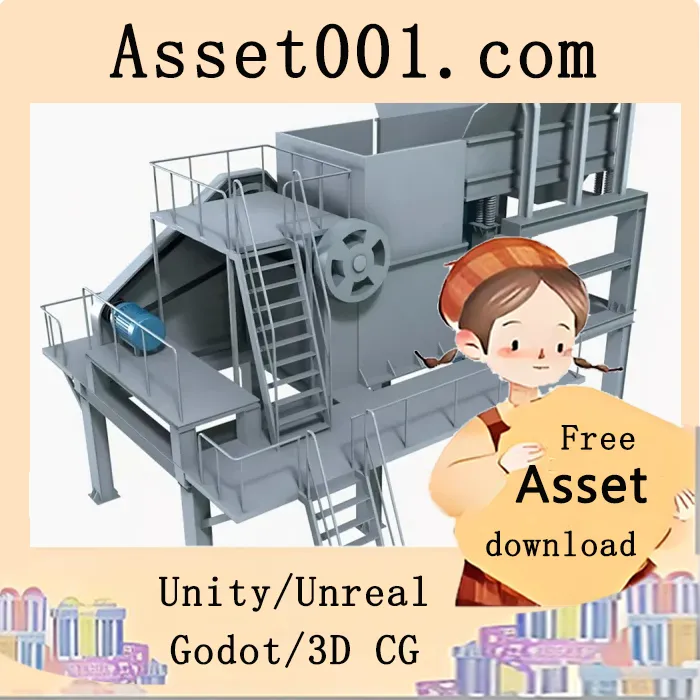 Industrial Shredder Machine low-poly|Industrial Shredder Machine low-poly