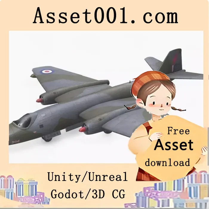 低多边形英国“坎伯拉”轰炸机模型设计与应用|English Electric Canberra Bomber Low-poly