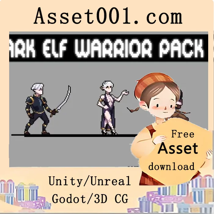 暗精灵像素艺术角色包2：打造暗黑奇幻2D游戏的完美角色阵容|Dark Elf Sprite Pixel Art Asset Pack 2