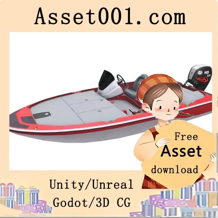 Bass Fishing Boat Low-poly|Bass Fishing Boat Low-poly