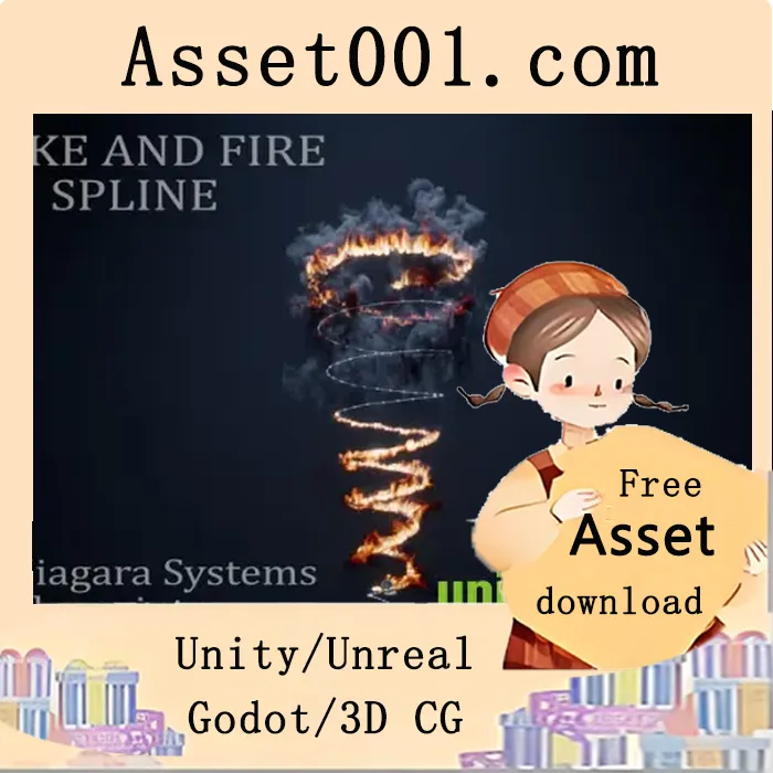基于样条曲线的烟雾与火焰Niagara流体效果插件|Smoke and Fire Spline Niagara Fluids v5.3, 5.4+