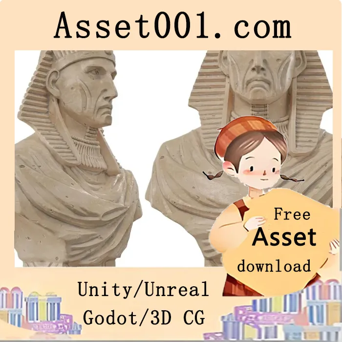 Ancient Egyptian Pharaoh Statue – Weathered Stone Bust|Ancient Egyptian Pharaoh Statue – Weathered Stone Bust