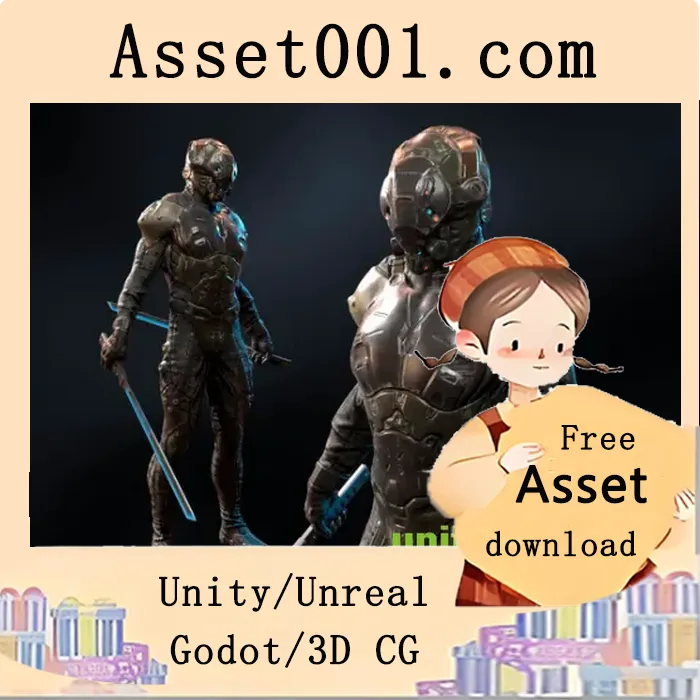 科幻系列首款角色：可适配暗影忍者与射击游戏的可编程角色资源|Sci-Fi Character 01 (Shadow) v4.27+