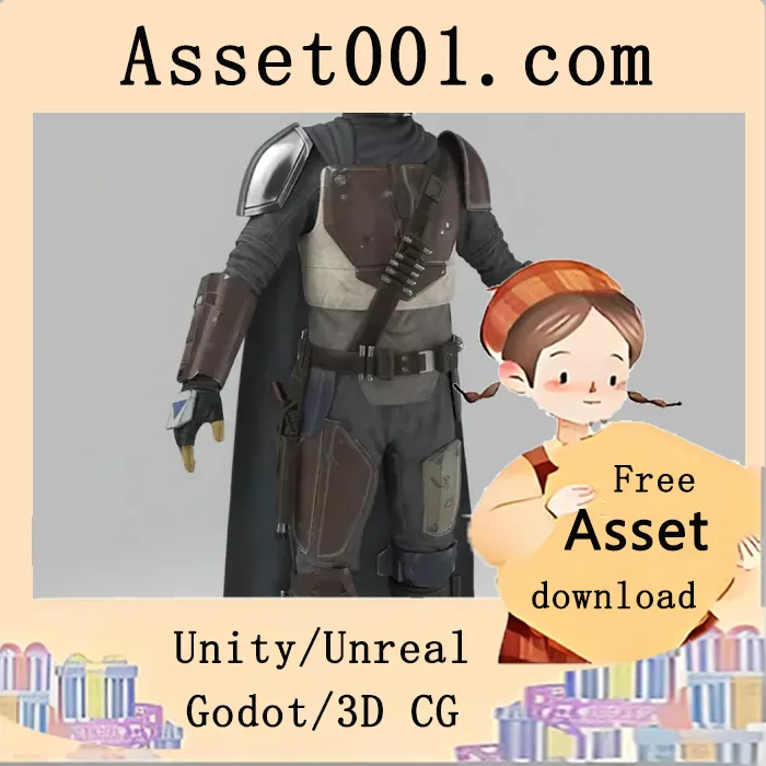 《曼达洛人风格的科幻战士3D角色模型解析》|3D Character Model of The Mandalorian