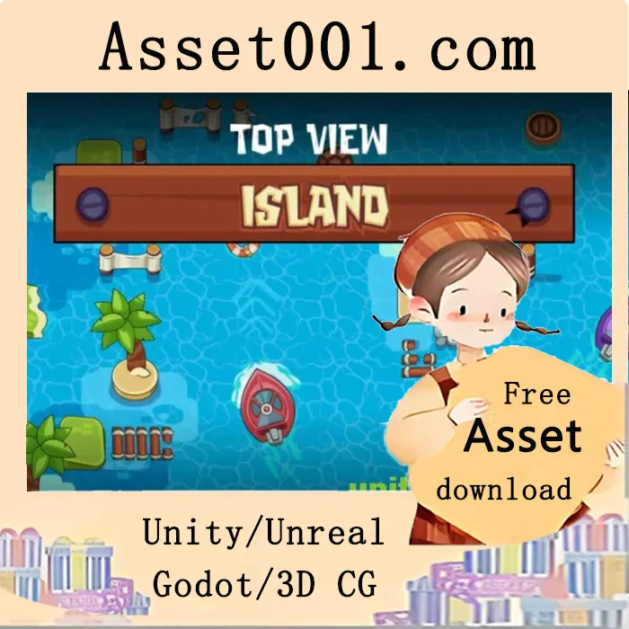 Top View Island Game Assets Pack|Top View Island Game Assets Pack