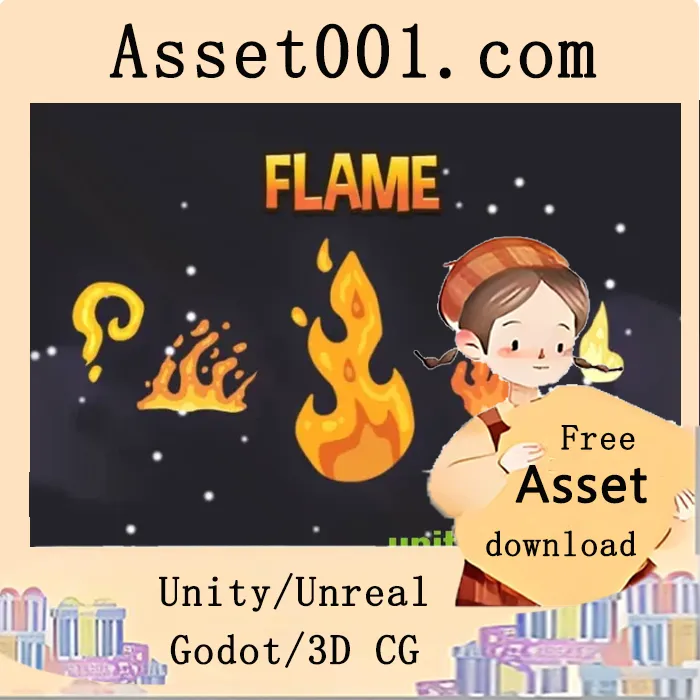 卡通火焰动画精灵集：丰富多样的火焰效果提升游戏视觉表现|Cartoon Fire Flame Animation Sprite Set