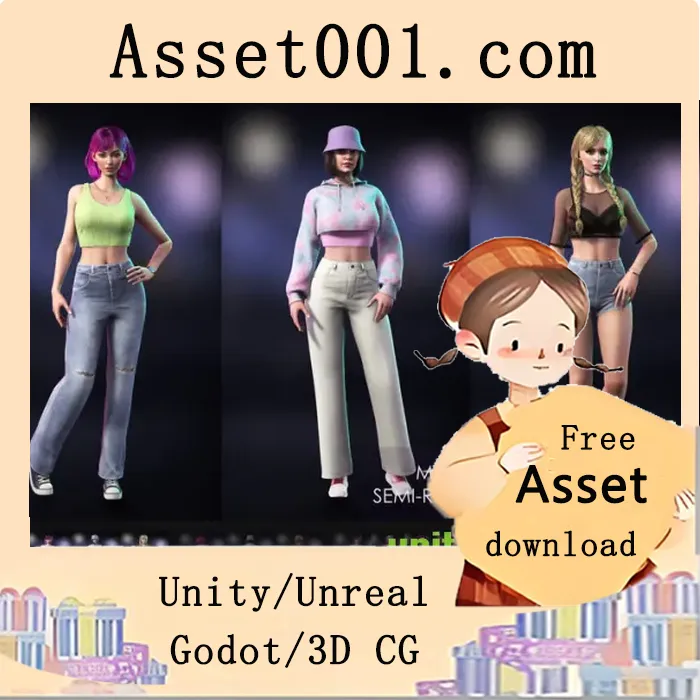 Casual Wear Girls Pack 1 - Streetwear Modern Realistic Stylized Woman Character v5.3+|Casual Wear Girls Pack 1 - Streetwear Modern Realistic Stylized Woman Character v5.3+