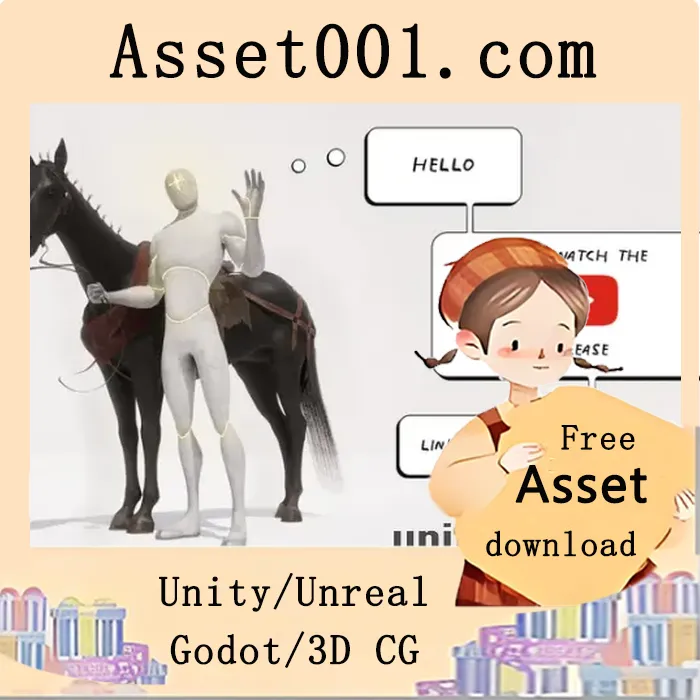 模块化经典马匹资产包：包含3种风格装备、9种身体颜色及完整骑乘动画系统|Modular Classic Horse v4.27+