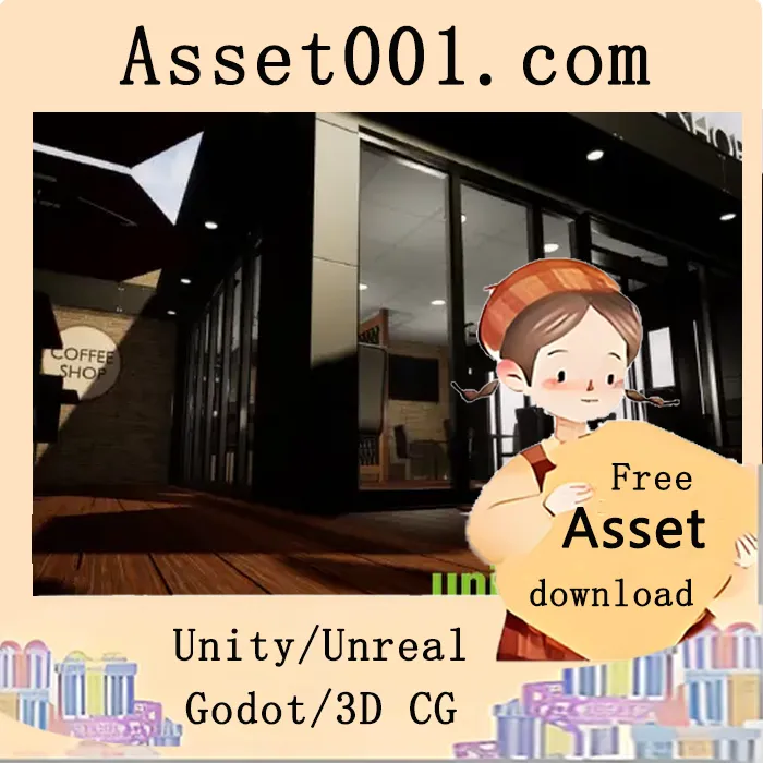 Unreal Engine 4.27及5.0兼容的咖啡馆场景资源包（含53个模型、180张纹理、5个主材质）|Coffee Shop v4.27+