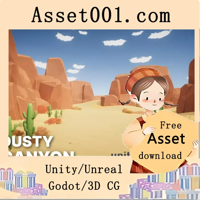 Unity模块化资产包打造风格化沙漠游戏场景|Dusty Canyon - Stylized Fantasy RPG Environment v1.1