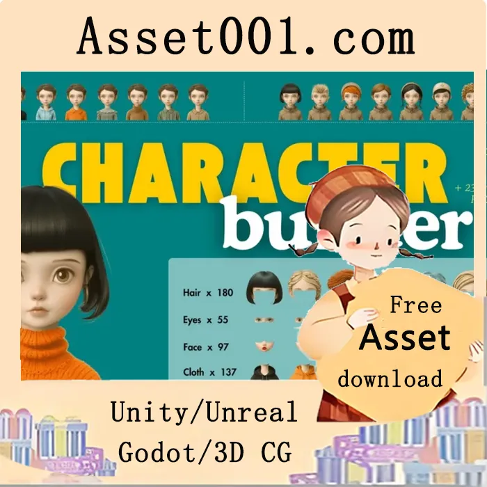 2D角色创建套装：包含230个预设角色及1.31亿种组合方案|2D Character Creator Pack + 230 Pre-made 2D Characters + PSD v5.0+