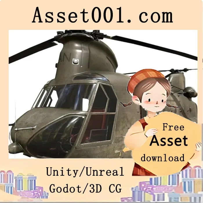 直升机游戏开发中的军事运输机模型应用|Chinook CH 47 Military Transport Helicopter