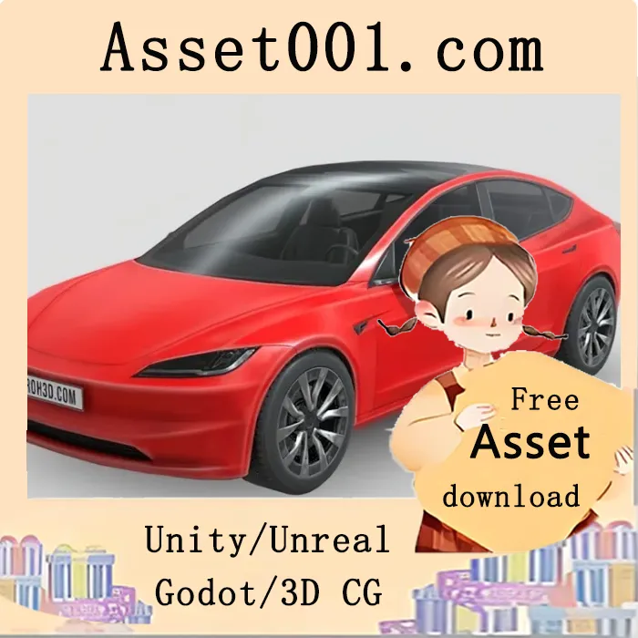 Low Poly Car Tesla Model 3 2024|Low Poly Car Tesla Model 3 2024