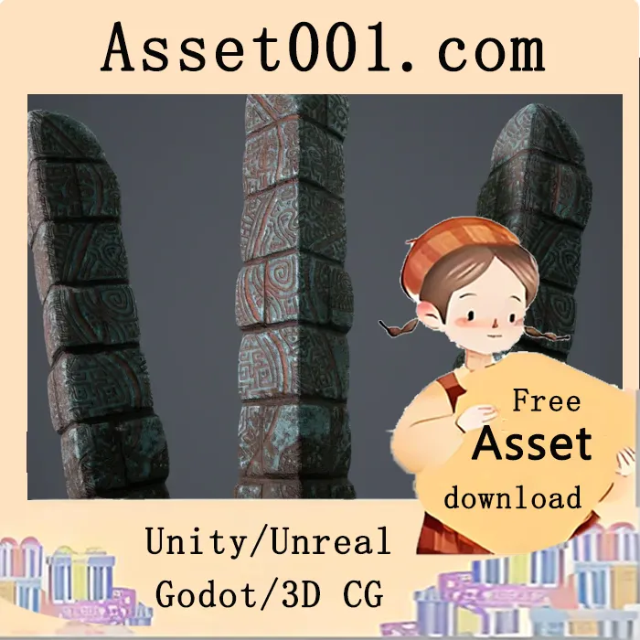 Unity引擎中3D古迹柱体模型的创建与应用|3D Ancient Column