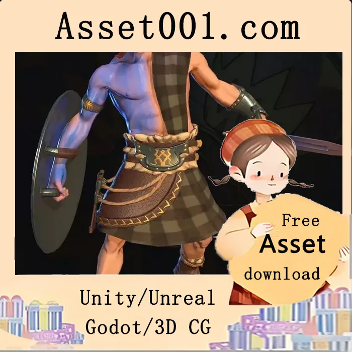 Celtic warrior stylized character low-poly|Celtic warrior stylized character low-poly