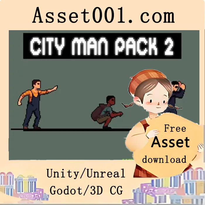 City Man Pixel Character Sprite Pack 2