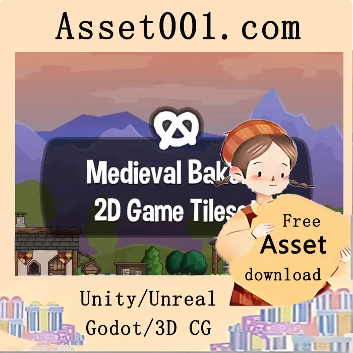 Cartoon Medieval Bakery 2D Game Tileset