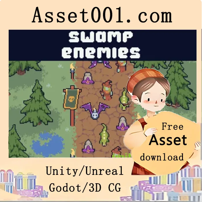 Swamp Enemies Top-Down Pixel Art