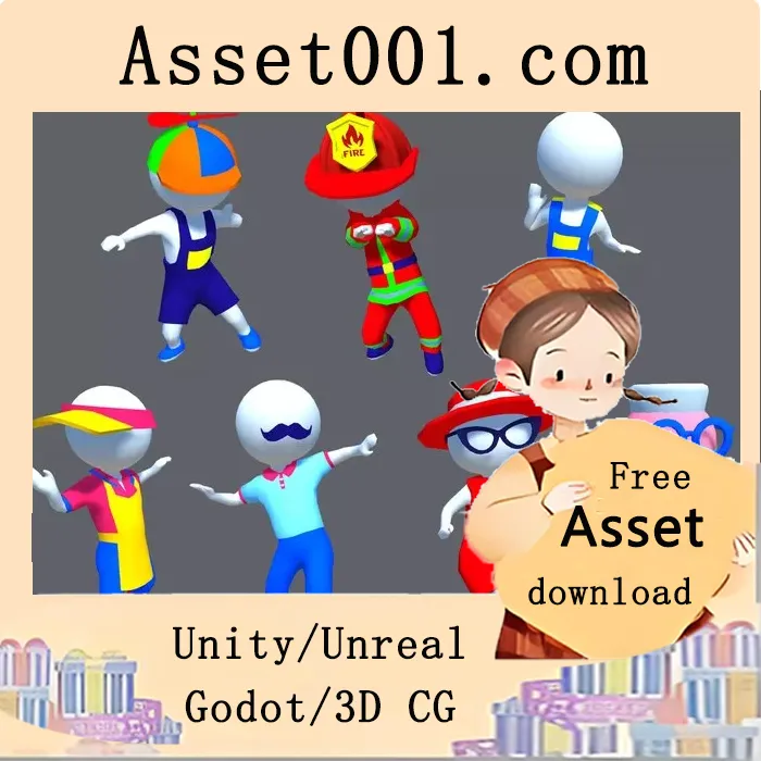 Hyper-Casual Characters Stickman sphere head skins vol. 1 city v1.0