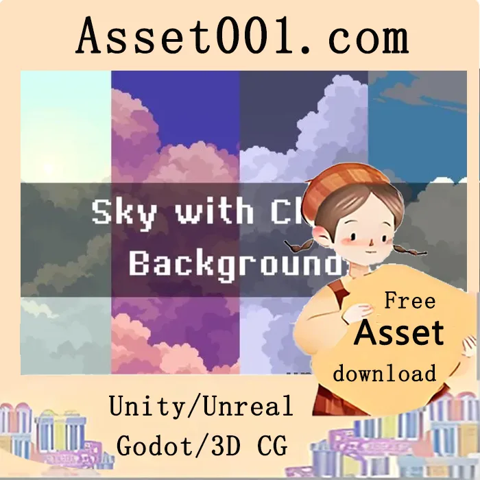 Sky with Clouds Pixel Seamless Backgrounds