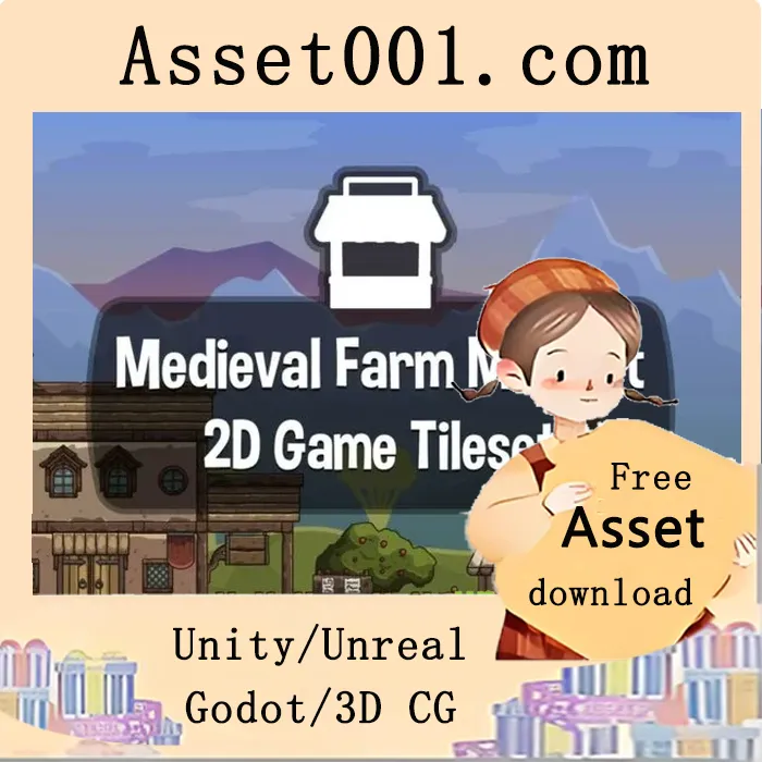 Cartoon Medieval Farm Market Tileset for Platformer Cartoon Medieval Farm Market Tileset for Platformer
