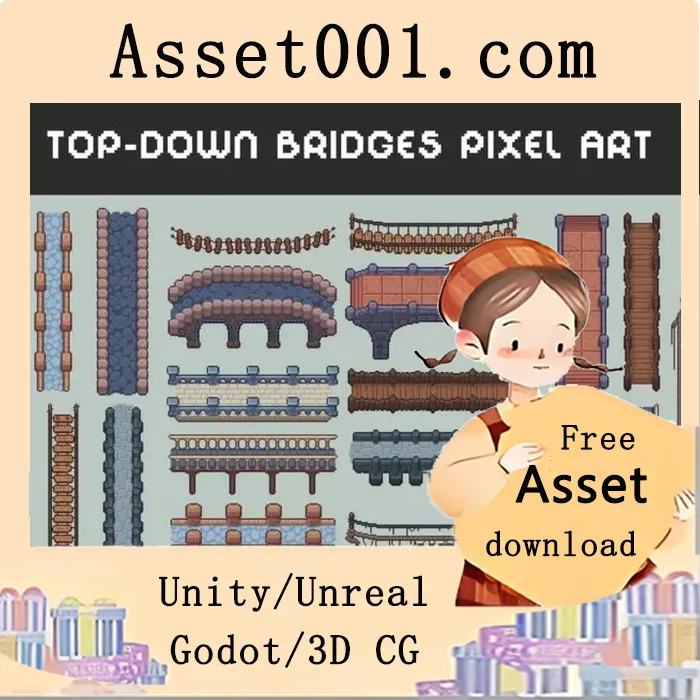 Bridges Top-Down Pixel Art Asset Pack