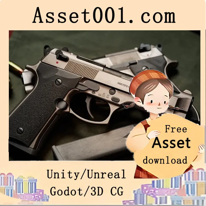 Animated FPS Loaded 3-Pistol Guns Pack